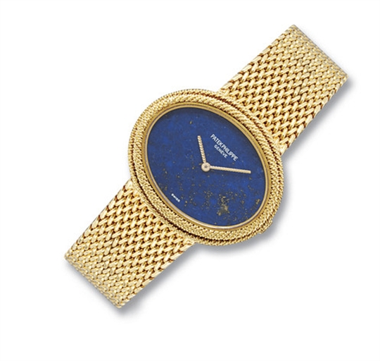 PATEK PHILIPPE, REF. 4290.18K GOLD MANUAL-WINDING OVAL BRACELET WATCH WITH LAPIS LAZULI DIAL