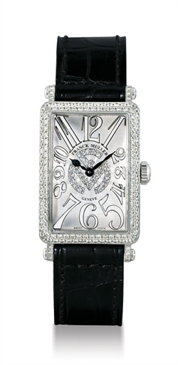 FRANCK MULLER, LONG ISLAND RELIEF FM.LIMITED EDITION 18K WHITE GOLD AND DIAMOND-SET RECTANGULAR WRISTWATCH