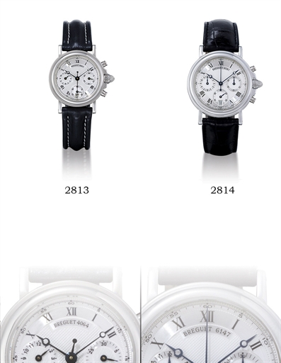 BREGUET, CHRONOGRAPHE AUTOMATIQUE.950 PLATINUM SELF-WINDING CHRONOGRAPH WRISTWATCH WITH DATE DISPLAY