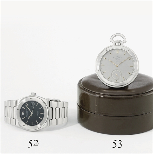 IWC. A rare and unusual stainless steel automatic anti-magnetic wristwatch with sweep centre seconds, date, bracelet and box