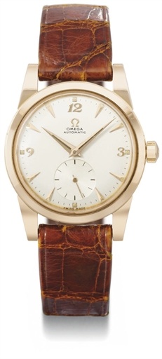 Omega. An 18K pink gold automatic wristwatch