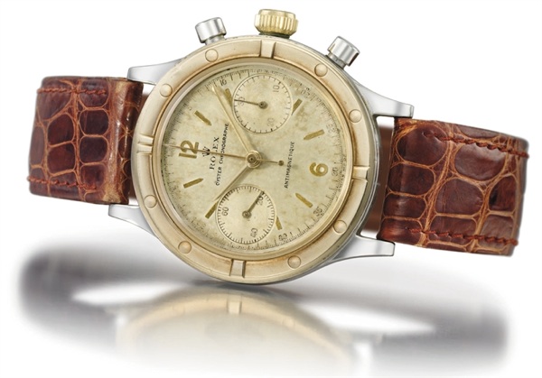 Rolex. A fine and rare stainless steel and gold chronograph wristwatch
