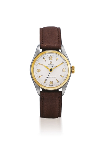 ROLEX, SUPER PRECISION REF. 5007.STAINLESS STEEL AND GOLD AUTOMATIC WRISTWATCH