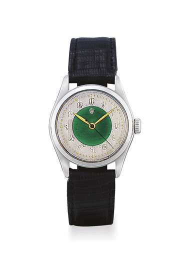 ROLEX, REF. 6145.STAINLESS STEEL MANUAL-WINDING WRISTWATCH WITH ARABIC-INDIC NUMERALS