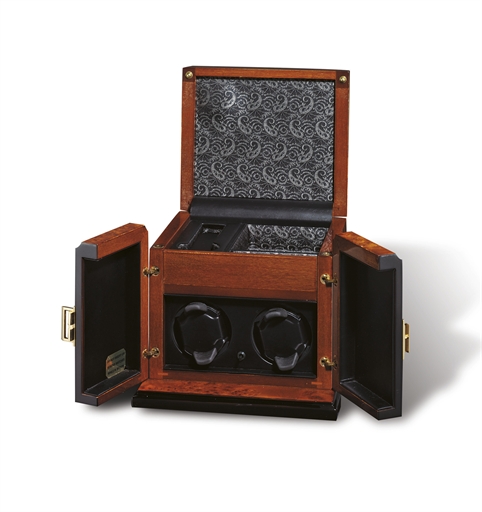 SCATOLA DEL TEMPO, MOD. 2RT RA.BRIAR WOOD WATCH HOLDER WITH TWO PROGRAMMABLE ROTORS