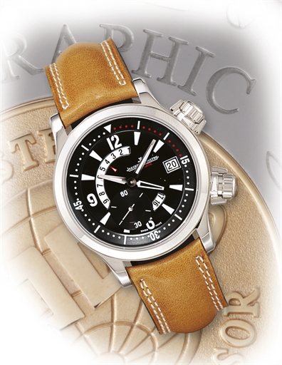 JAEGER-LECOULTRE, MASTER COMPRESSOR DUALMATIC.STAINLESS STEEL AUTOMATIC DUAL-TIME WRISTWATCH WITH DATE DISPLAY