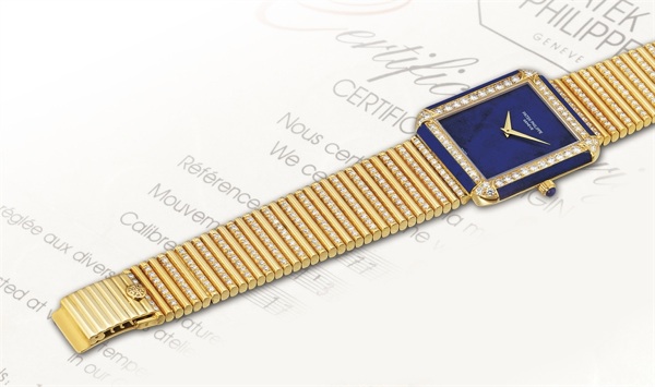 PATEK PHILIPPE, REF. 3727/3.GOLD, LAPIS LAZULI AND DIAMOND-SET MANUAL-WINDING BRACELET WATCH