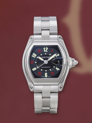 CARTIER, ROADSTER.STAINLESS STEEL AUTOMATIC BRACELET WATCH WITH DATE DISPLAY