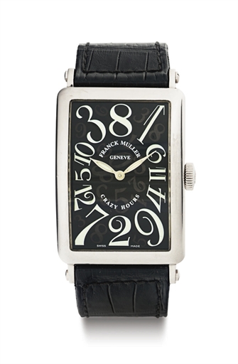 FRANCK MULLER. A LARGE 18K WHITE GOLD AUTOMATIC WRISTWATCH