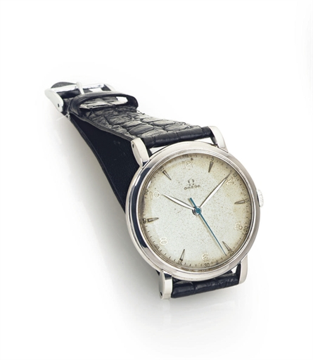 OMEGA. AN OVERSIZED STAINLESS STEEL WRISTWATCH WITH CENTER SECONDS