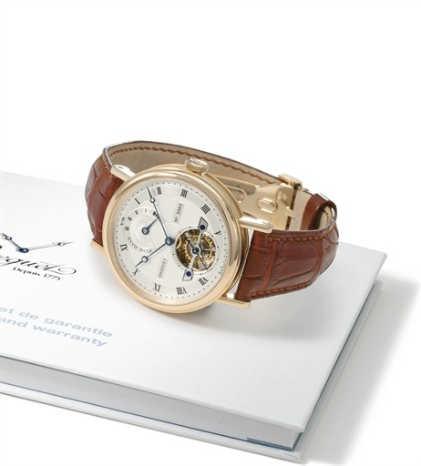 Breguet. A very fine 18K pink gold automatic one minute tourbillon wristwatch with 5-day power reserve