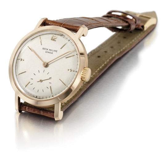 Patek Philippe. A fine and large 18K pink gold wristwatch with unusual lugs