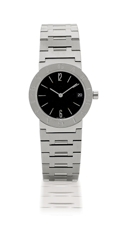 BULGARI, BULGARI BULGARI.STAINLESS STEEL QUARTZ BRACELET WATCH WITH DATE DISPLAY