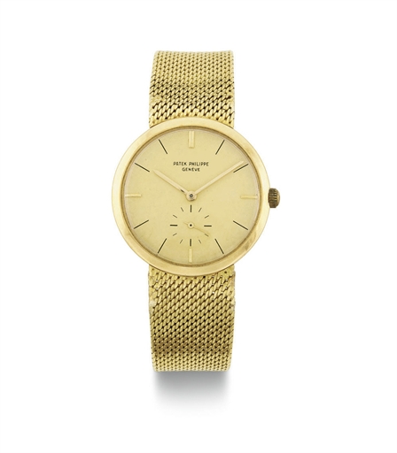 PATEK PHILIPPE. AN 18K GOLD WRISTWATCH WITH BRACELET
