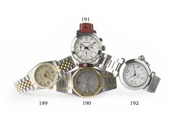 A STAINLESS STEEL WATER-RESISTANT AUTOMATIC WRISTWATCH WITH SWEEP CENTRE SECONDS AND DATE, BY CARTIER