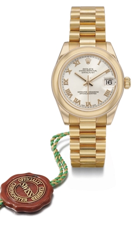 Rolex. A lady's 18K pink gold automatic wristwatch with sweep centre seconds, date and bracelet