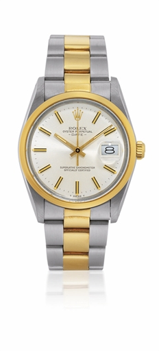 ROLEX, DATE, REF. 15003.STAINLESS STEEL AND YELLOW GOLD AUTOMATIC BRACELET WATCH WITH DATE DISPLAY