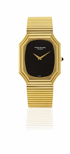 PATEK PHILIPPE, REF. 3729/1.YELLOW GOLD MANUALLY-WOUND BRACELET WATCH WITH ONYX DIAL