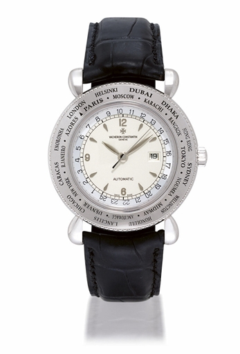 VACHERON CONSTANTIN, WORLD TIME EVASION.WHITE GOLD AUTOMATIC WORLD TIME WRISTWATCH WITH DATE DISPLAY, LIMITED EDITION OF 100