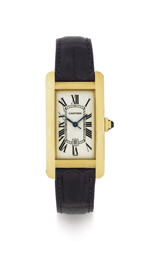 CARTIER. AN 18K GOLD AUTOMATIC WRISTWATCH WITH DATE
