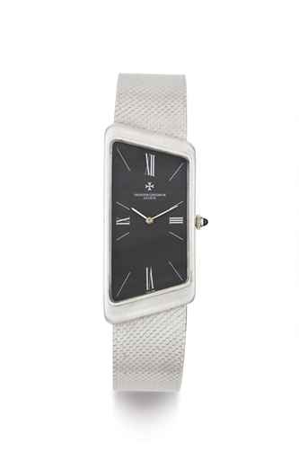 VACHERON CONSTANTIN. AN OVERSIZED 18K WHITE GOLD ASYMMETRICAL WRISTWATCH WITH BRACELET