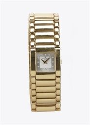 AN 18K GOLD AND DIAMOND BRACELET WATCH, BY BAUME MERCIER