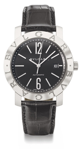 Bulgari. A large stainless steel automatic wristwatch with sweep centre seconds and date
