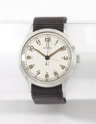 Omega. A stainless steel wristwatch with sweep centre seconds and box