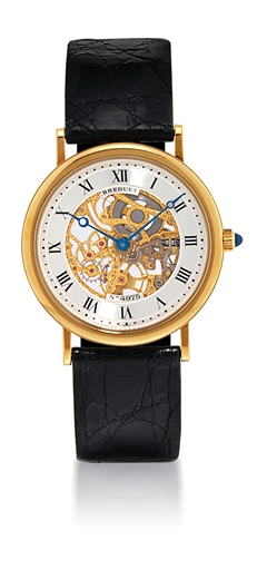BREGUET, CLASSIQUE SKELETON.YELLOW GOLD MANUALLY-WOUND SKELETONISED WRISTWATCH
