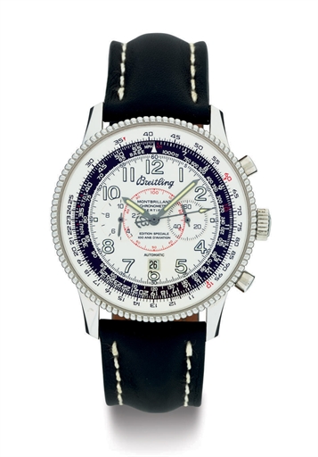 BREITLING. A LIMITED EDITION STAINLESS STEEL AUTOMATIC CHRONOGRAPH WRISTWATCH WITH DATE