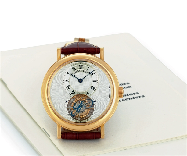 BREGUET. A FINE 18K GOLD TOURBILLON WRISTWATCH