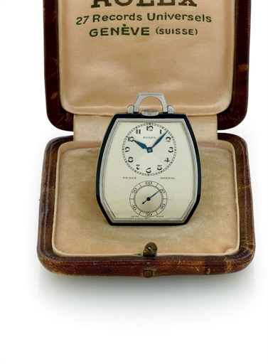 ROLEX. A STAINLESS STEEL AND ENAMEL KEYLESS LEVER DRESS WATCH