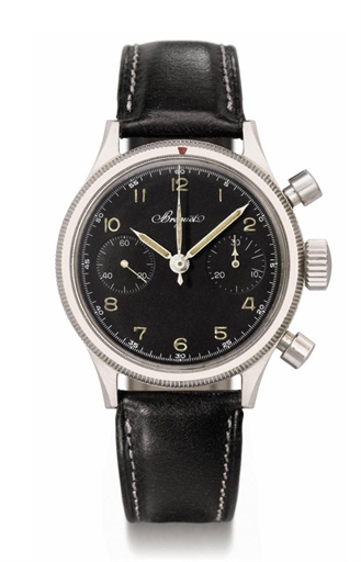 Breguet. A stainless steel flyback chronograph wristwatch, made for the French Naval Aviation Forces
