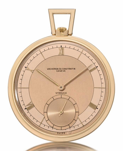 Vacheron Constantin. A fine 18K pink gold openface keyless lever watch with two-tone pink dial
