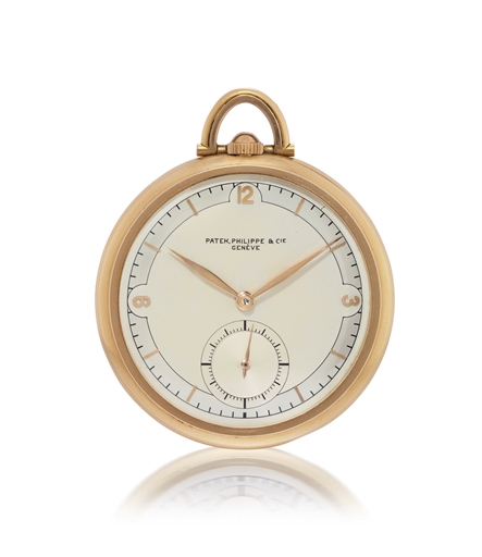 PATEK PHILIPPE, REF. 636/2.PINK GOLD OPENFACE KEYLESS LEVER POCKET WATCH WITH TWO-TONE SILVERED DIAL