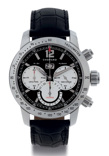 CHOPARD. A LIMITED EDITION STAINLESS STEEL FLYBACK CHRONOGRAPH WRISTWATCH WITH DATE
