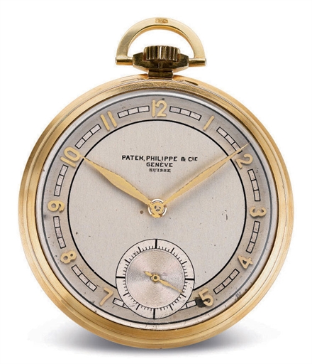 PATEK PHILIPPE. AN 18K GOLD OPENFACE KEYLESS LEVER DRESS WATCH WITH TWO-TONE DIAL