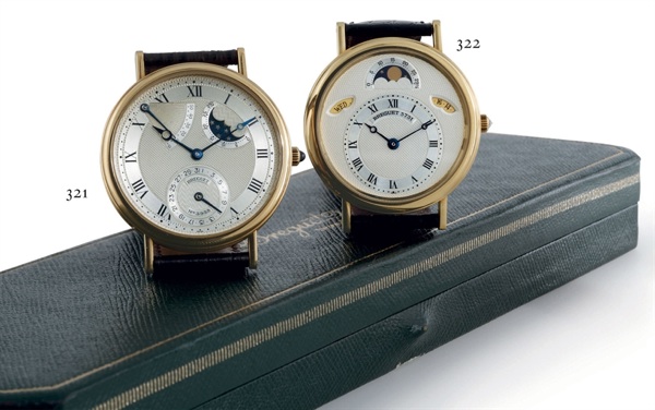 BREGUET. AN 18K GOLD AUTOMATIC WRISTWATCH WITH DATE, POWER RESERVE AND MOON PHASES