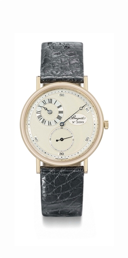 Breguet. A fine 18K pink gold limited edition wristwatch with two-tone silver regulator-style dial