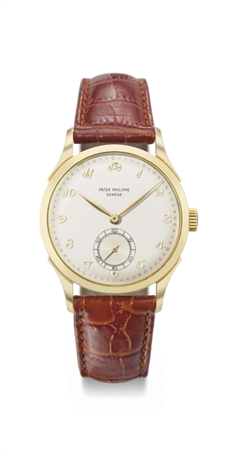Patek Philippe. A fine and large 18K gold wristwatch with Breguet numerals