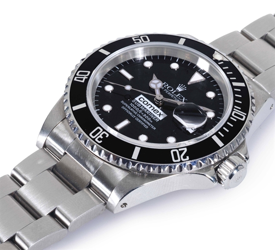 ROLEX. A FINE STAINLESS STEEL AUTOMATIC WRISTWATCH WITH DATE, CENTER SECONDS, HACK FEATURE AND BRACELET