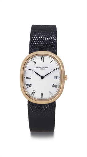 PATEK PHILIPPE. AN 18K GOLD WRISTWATCH WITH DATE