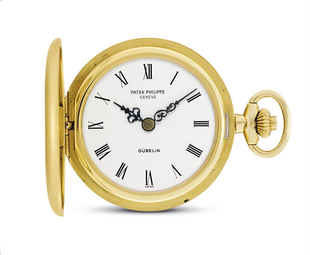 PATEK PHILIPPE. A RARE 18K GOLD THIN HUNTER CASE KEYLESS LEVER COMMEMORATIVE WATCH