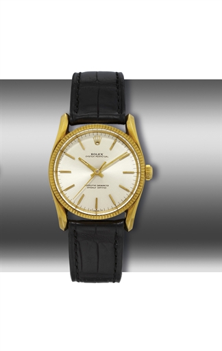 ROLEX. AN 18K GOLD AUTOMATIC WRISTWATCH WITH SWEEP CENTRE SECONDS
