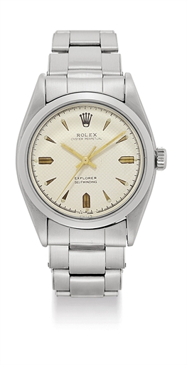 ROLEX. A STAINLESS STEEL AUTOMATIC WRISTWATCH WITH SWEEP CENTRE SECONDS AND BRACELET