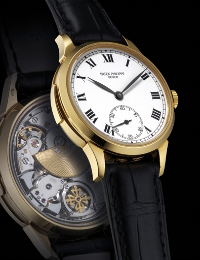 PATEK PHILIPPE. A VERY RARE AND FINE 18K GOLD MINUTE REPEATING AUTOMATIC WRISTWATCH, MADE TO CELEBRATE THE 150TH ANNIVERSARY OF PATEK PHILIPPE IN 1989