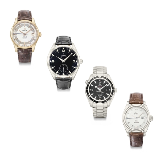 Omega. A group of four wristwatches