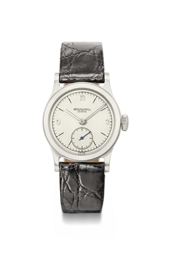 Patek Philippe. A rare and unusual mid-size stainless steel wristwatch