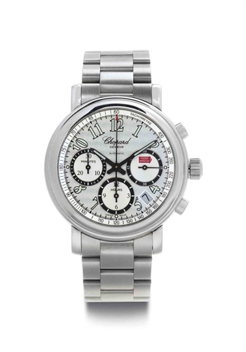 Chopard. A Stainless Steel Automatic Chronograph Wristwatch With Date And Bracelet