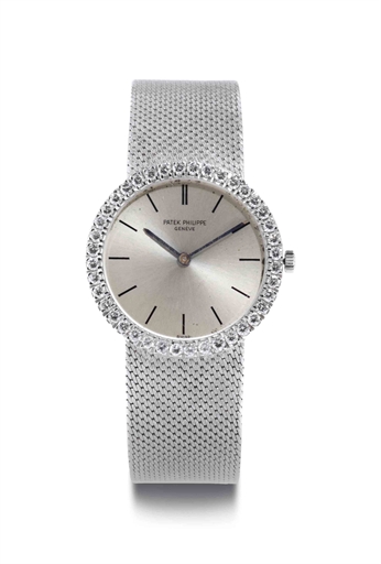 Patek Philippe. A Lady's 18k White Gold And Diamond-set Bracelet Watch